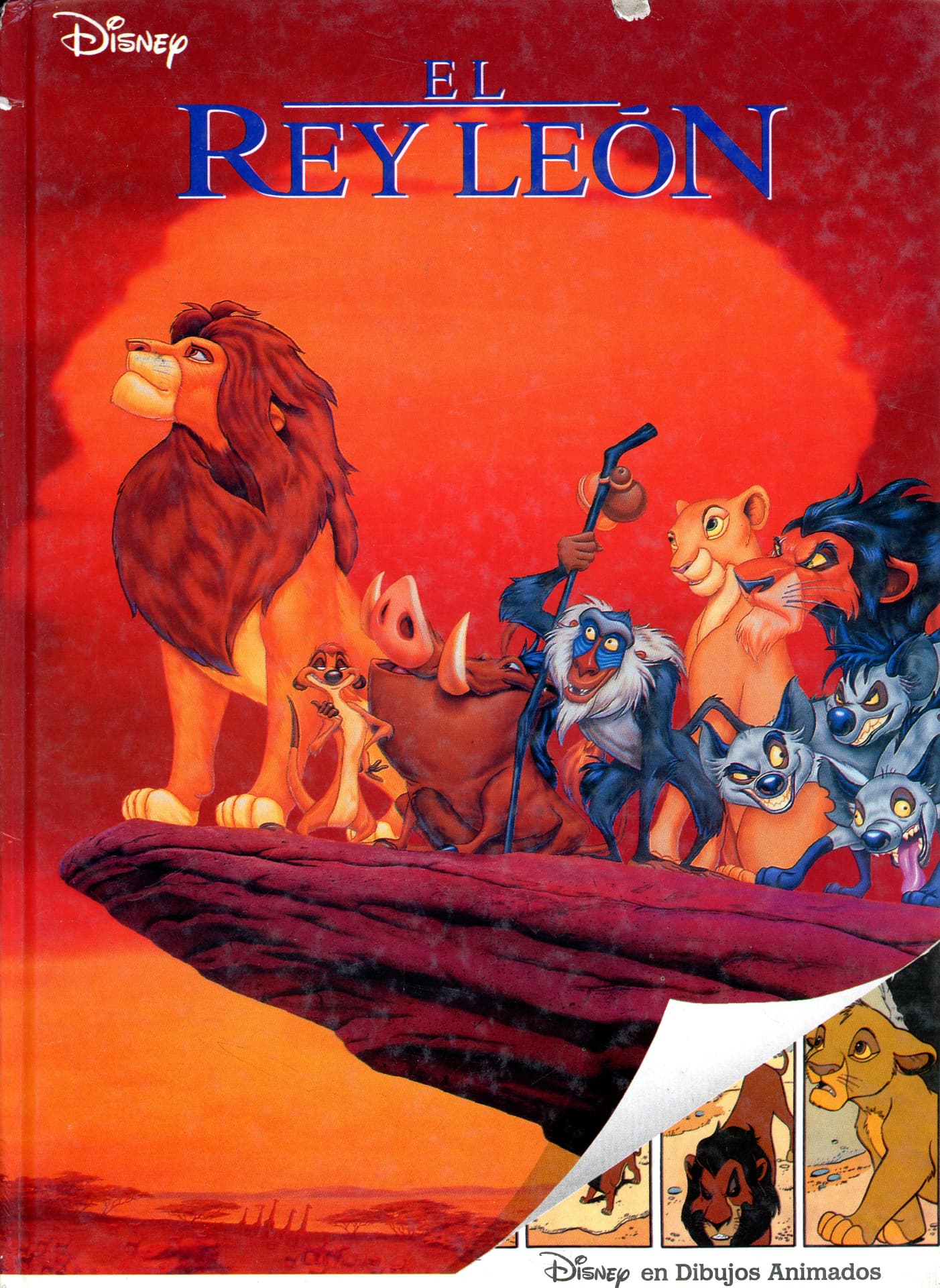 Portada del libro «El Rey León · Disney en dibujos animados», de Disney