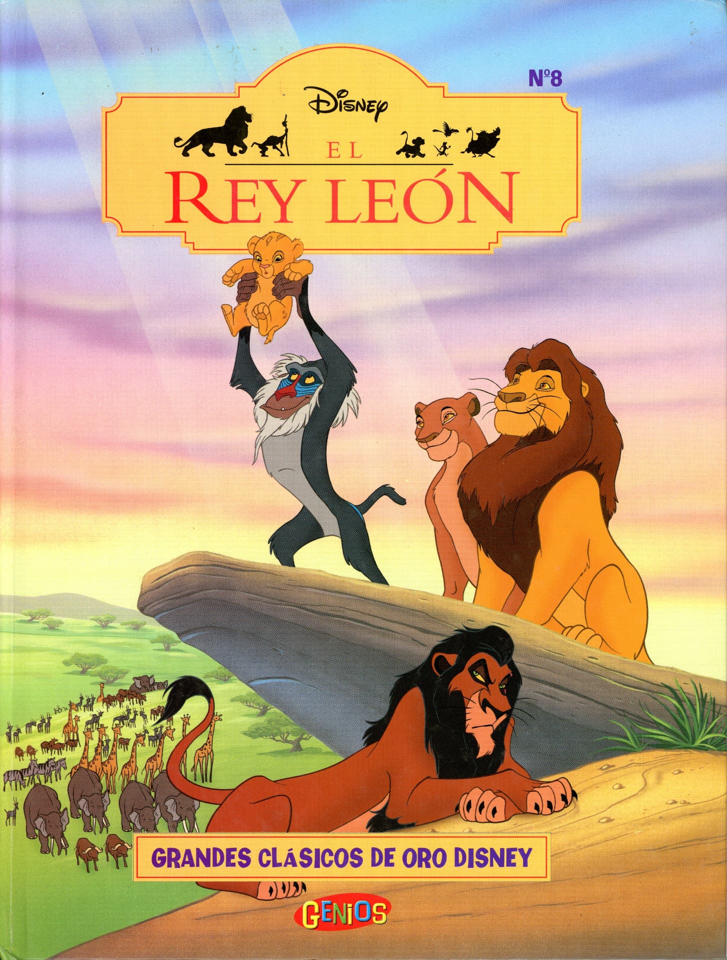 Portada del libro «El Rey León · Grandes Clásicos de Oro Disney N.º 8», de Disney