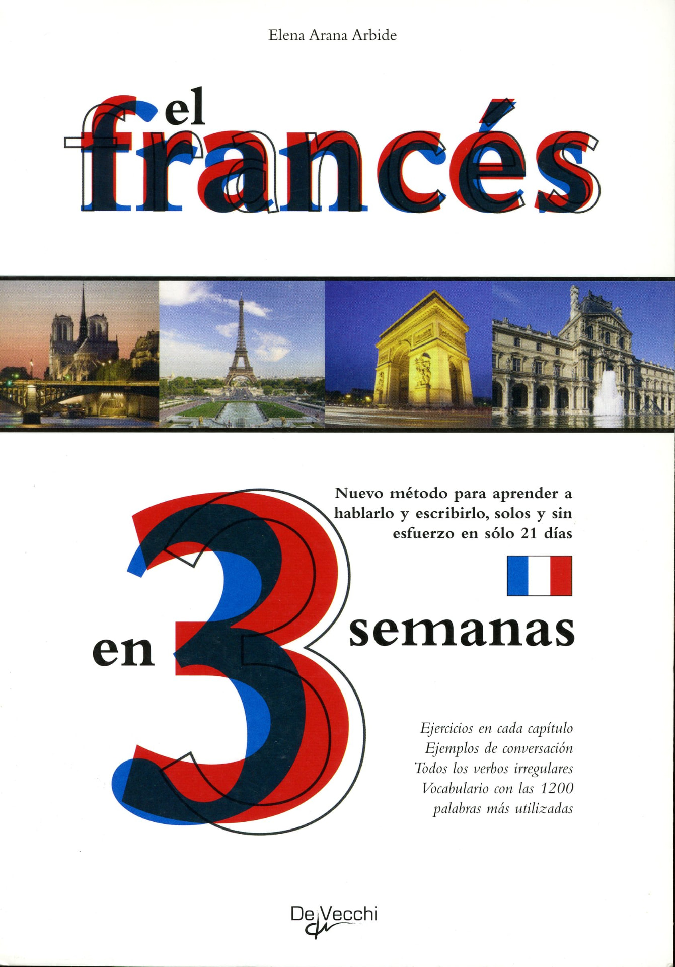 Portada del libro «El francés en 3 semanas», de Elena Arana Arbide
